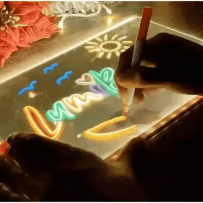 Tablero LED Neón 30×20 cm — ¡Creatividad Iluminada para Niños y Adultos!